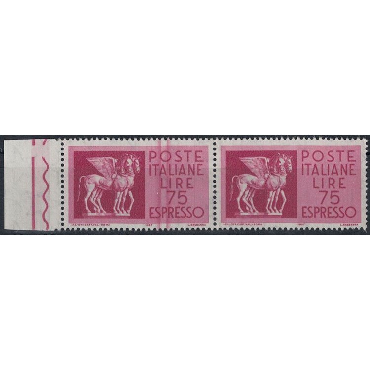 ITALIA 1958 Espresso £75 (difetto di stampa) MH*