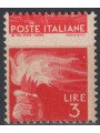 ITALY 1945 Democratic £3 (perforated fort. moved) MH*