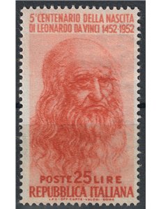 ITALY 1952 Leonardo da Vinci £25 (3rd printing) MH*