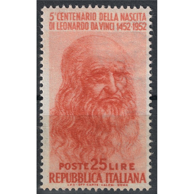 ITALIA 1952 Leonardo da Vinci £25 (3ª tiratura) MH*