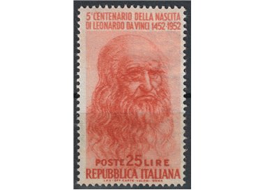 ITALIA 1952 Leonardo da Vinci £25 (3ª tiratura) MH*