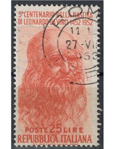 ITALY 1952 Leonardo da Vinci £25 (3rd printing) us