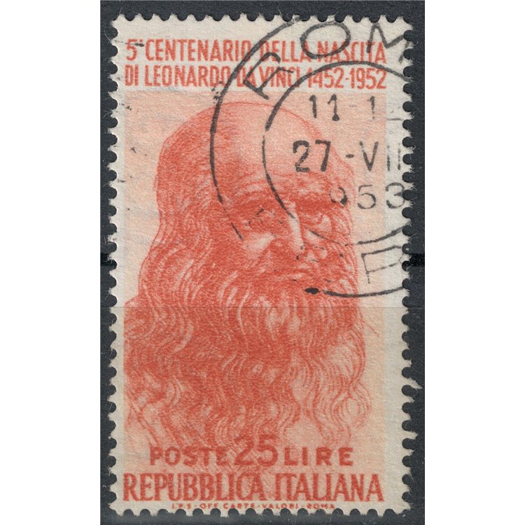 ITALY 1952 Leonardo da Vinci £25 (3rd printing) us
