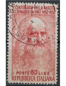 ITALY 1952 Leonardo da Vinci £80 (perf. 14x13¼) us