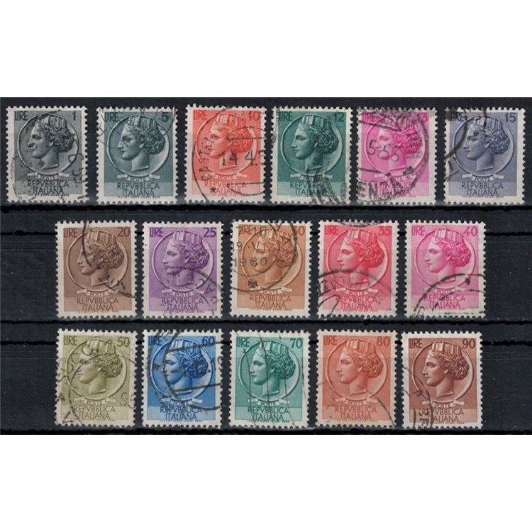 ITALIA 1955-60 Siracusana (stelle I) 16v us