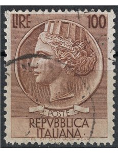 ITALIA 1955 Siracusana £100 (dent. 13¼x12¼) us
