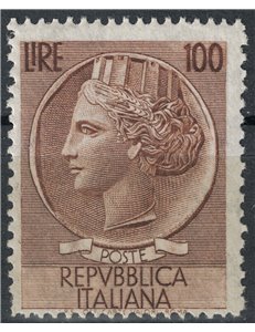 ITALIA 1955 Siracusana £100 (dent. 13¼x12¼) MNH**