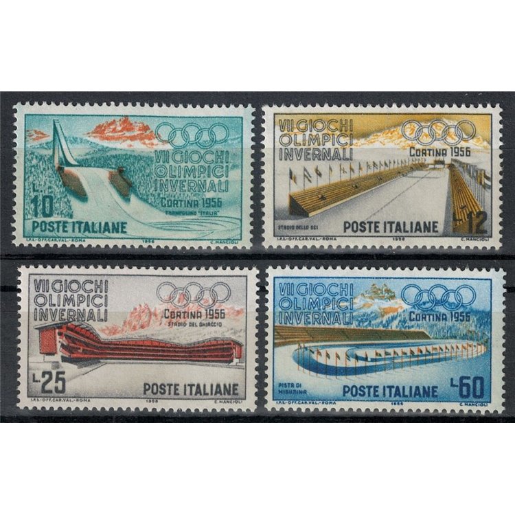 ITALY 1956 Winter Olympic Games (stars II) 4v MH*