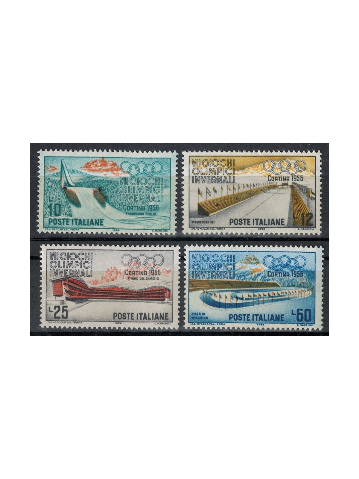 ITALIA 1956 Giochi Olimpici Invernali (stelle II) 4v MH*