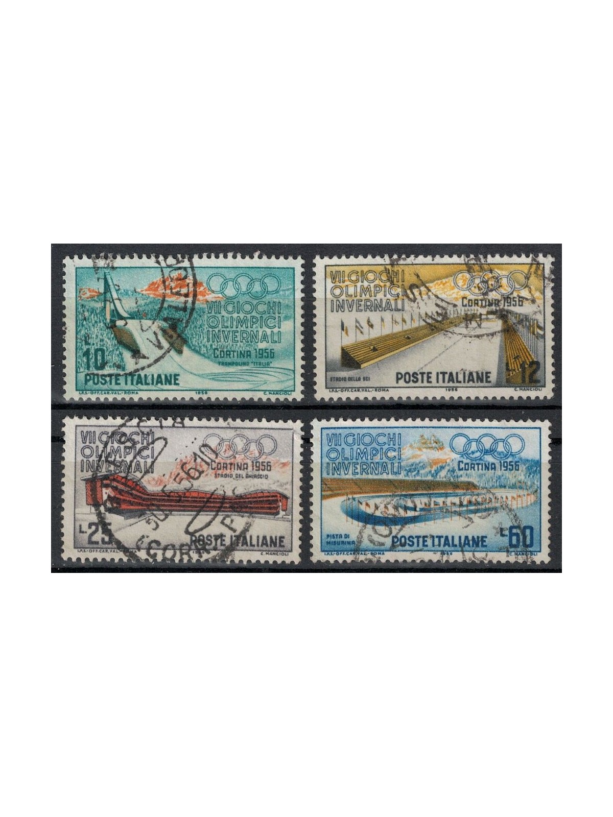 ITALY 1956 Winter Olympic Games (stars II) 4v us