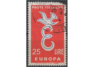 ITALIA 1958 Europa £25 (O deformata) us