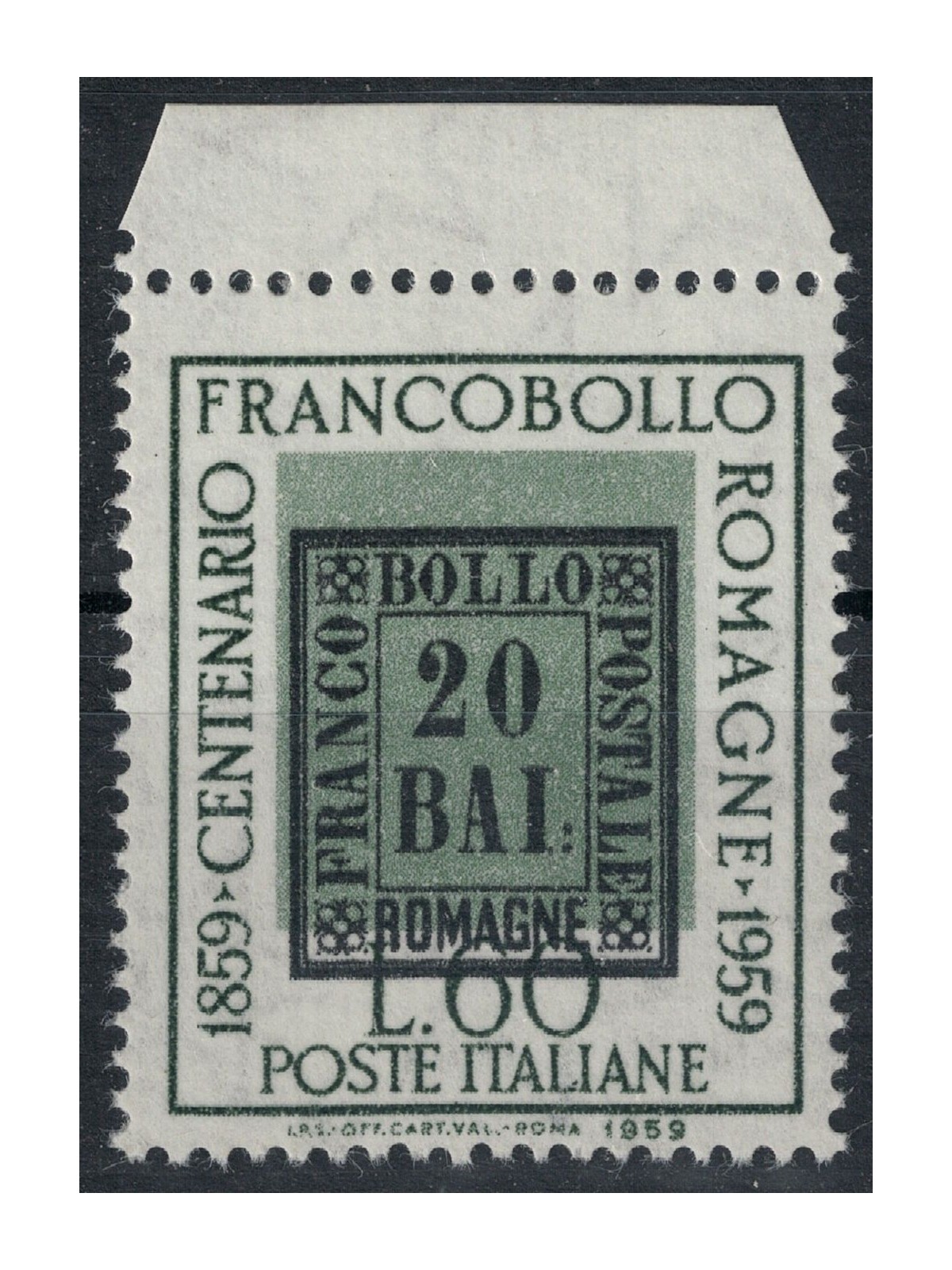 ITALY 1959 F.lli delle Romagna £60 (shifted color) MNH**