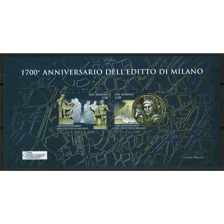 SAN MARINO 2013 Editto di Milano BF MNH**
