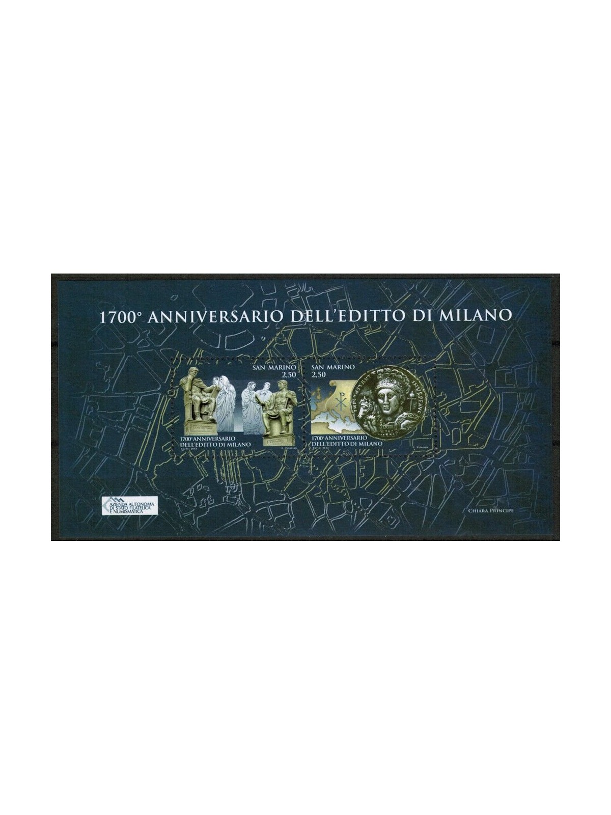 SAN MARINO 2013 Editto di Milano BF MNH**