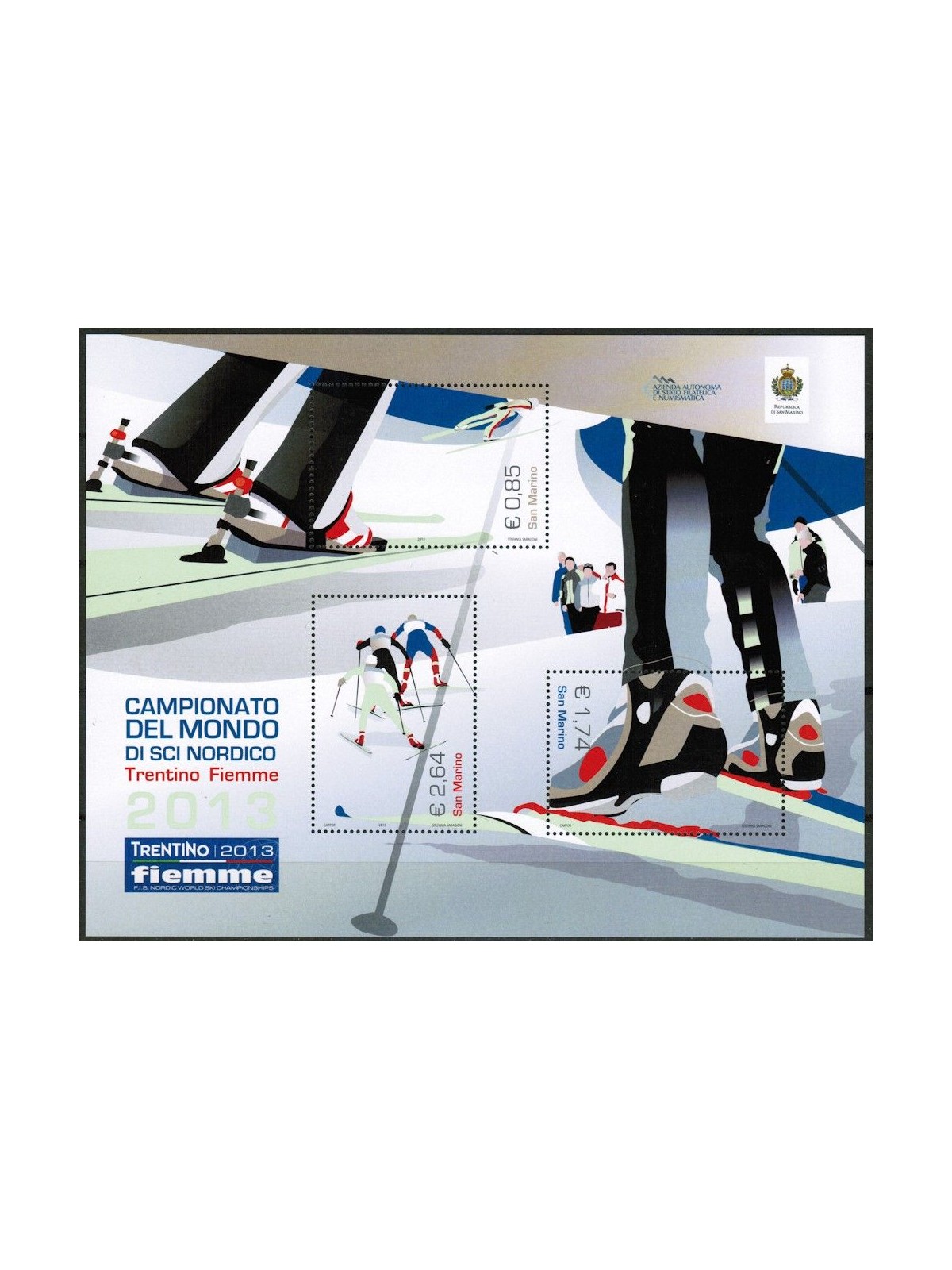SAN MARINO 2013 Nordic Skiing s/s MNH**
