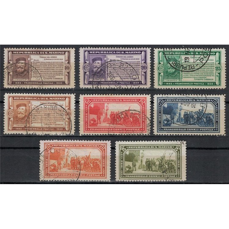 SAN MARINO 1932 Giuseppe Garibaldi 8v us ©