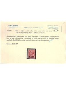 ITALIA REGNO 1923 BLP 10c rosa MNH** ©