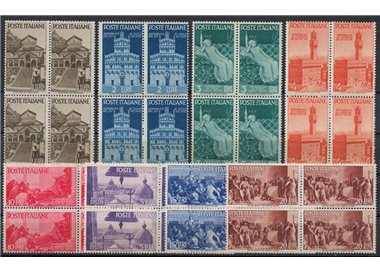 ITALY 1946 Advent of the Republic (in block of four) 8v MNH**