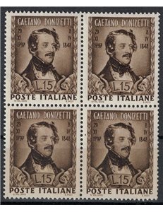 ITALY 1948 Gaetano Donizetti (in block of four) MNH**