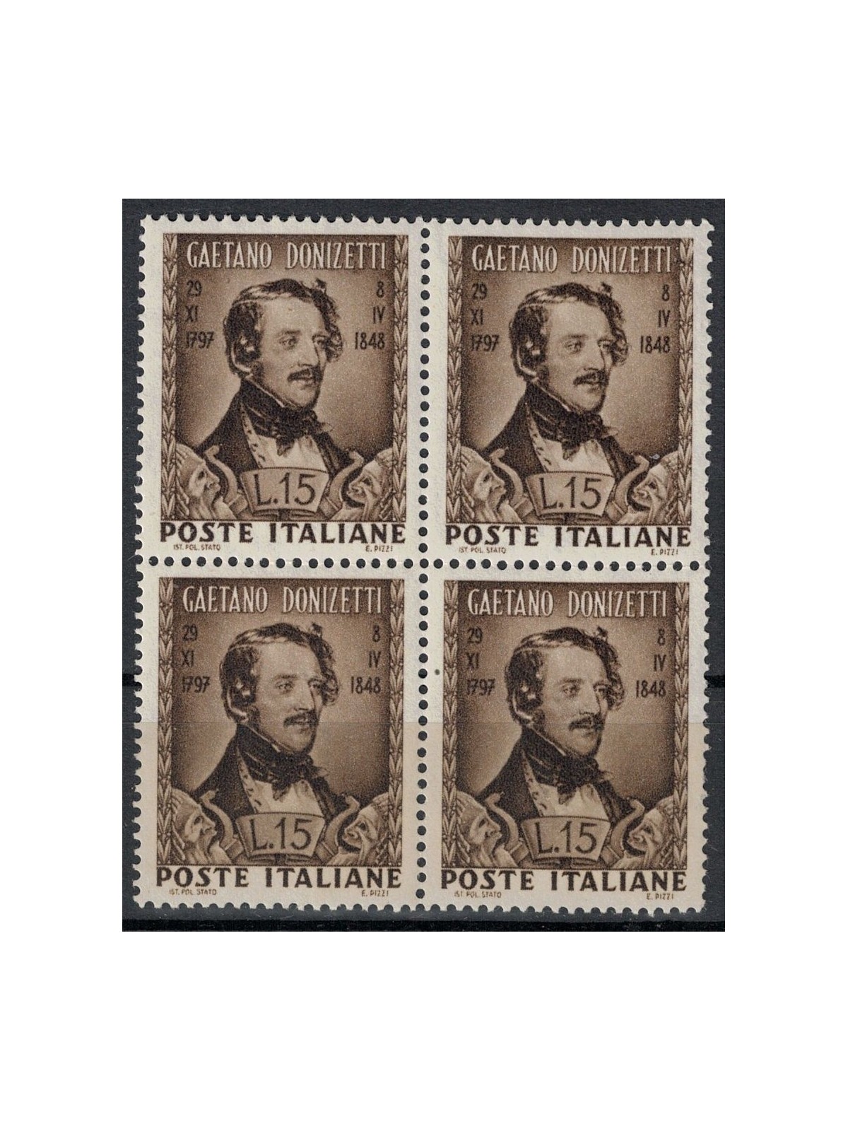 ITALY 1948 Gaetano Donizetti (in block of four) MNH**