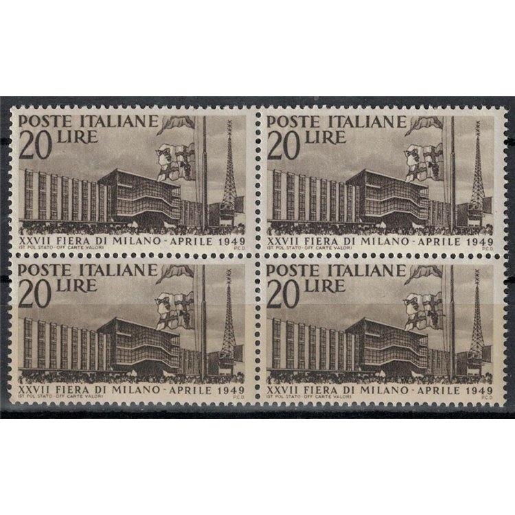 ITALY 1949 Milan Fair (in block of four) MNH**