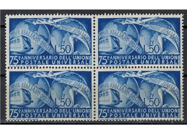 ITALY 1949 Upu Anniversary (in block of four) MNH**