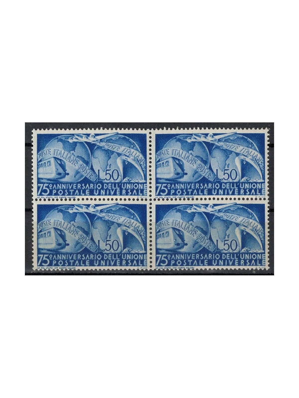 ITALIA 1949 Anniversario Upu (in quartina) MNH**