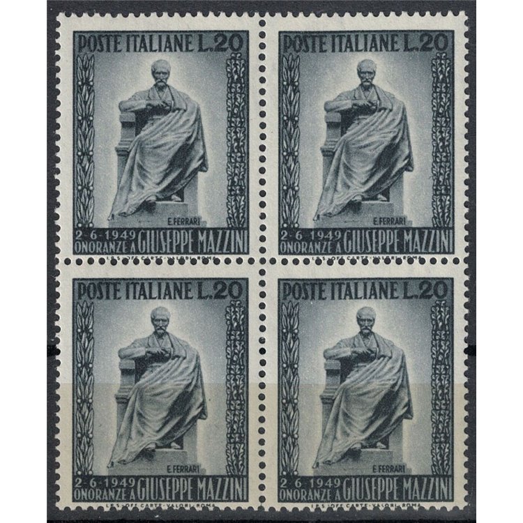 ITALY 1949 Giuseppe Mazzini (in block of four) MNH**