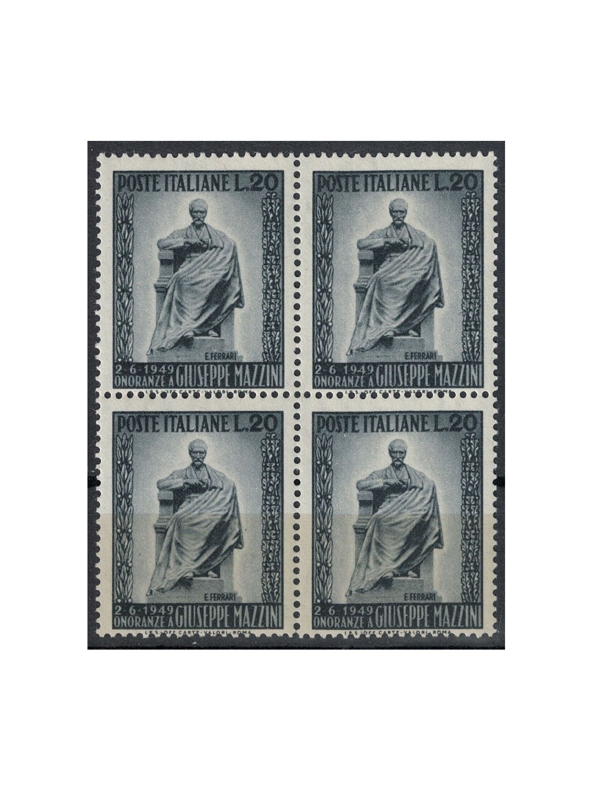 ITALIA 1949 Giuseppe Mazzini (in quartina) MNH**
