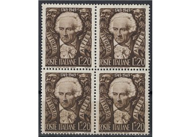 ITALY 1949 Vittorio Alfieri (in block of four) MNH**