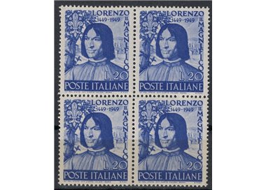 ITALY 1949 Lorenzo the Magnificent (in block of four) MNH**