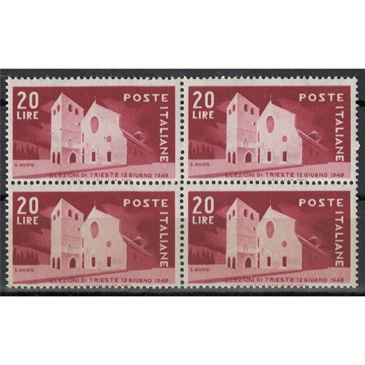 ITALY 1949 Trieste Elections (in block of four) MNH**