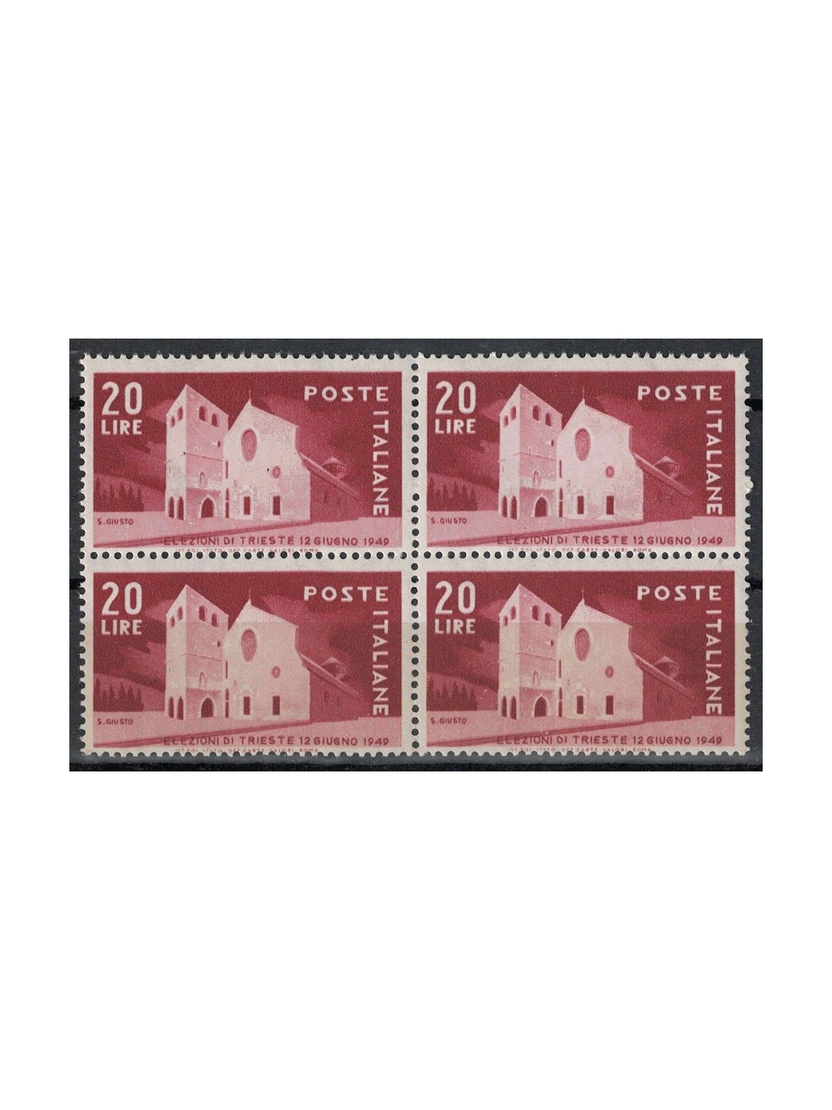 ITALY 1949 Trieste Elections (in block of four) MNH**