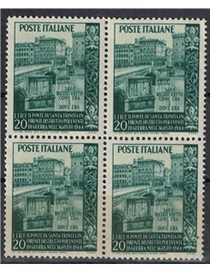 ITALY 1949 Ponte Santa Trinità (in block of four) MNH**