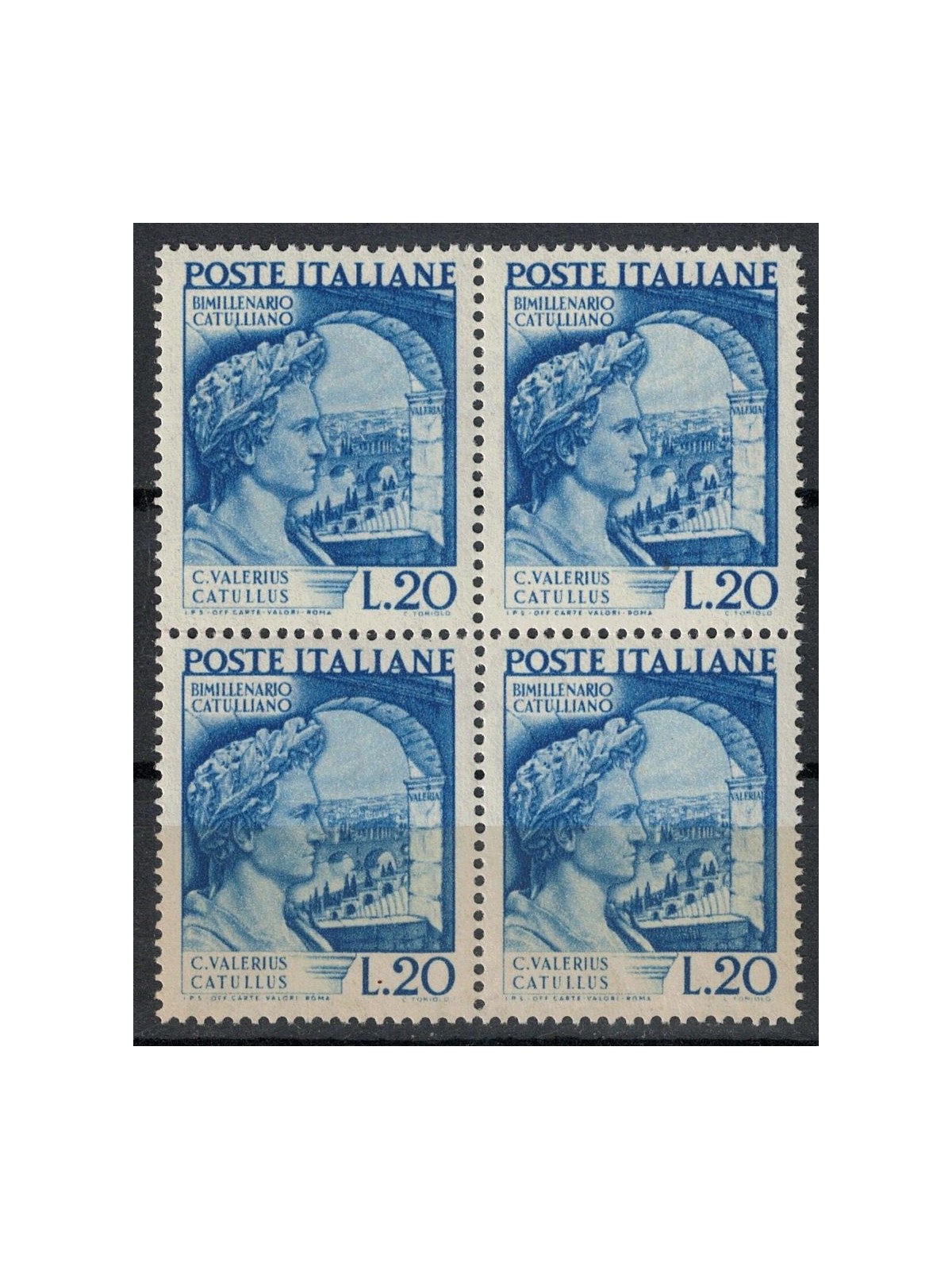 ITALIA 1949 Gaio Valerio Catullo (in quartina) MNH**