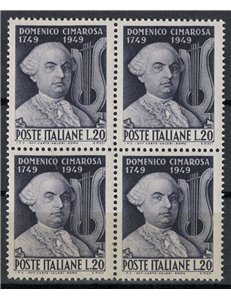 ITALIA 1949 Domenico Cimarosa (in quartina) MNH**