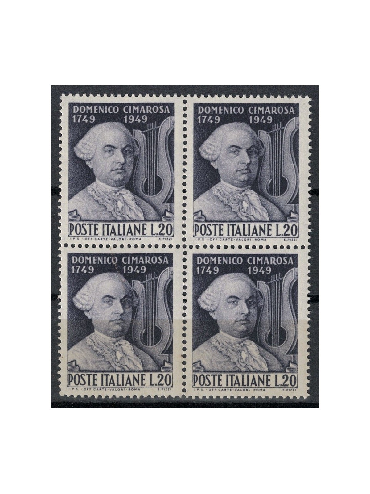 ITALY 1949 Domenico Cimarosa (in block of four) MNH**