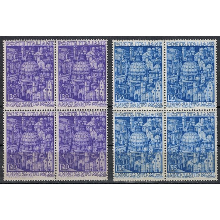 ITALY 1950 Holy Year (in block of four) 2v MNH**