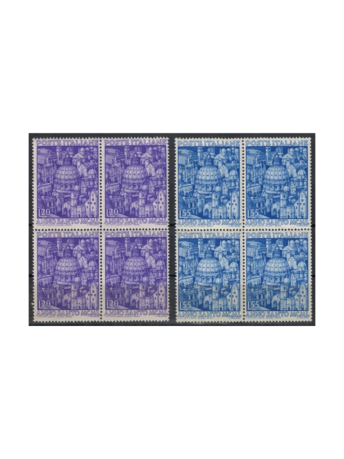 ITALY 1950 Holy Year (in block of four) 2v MNH**