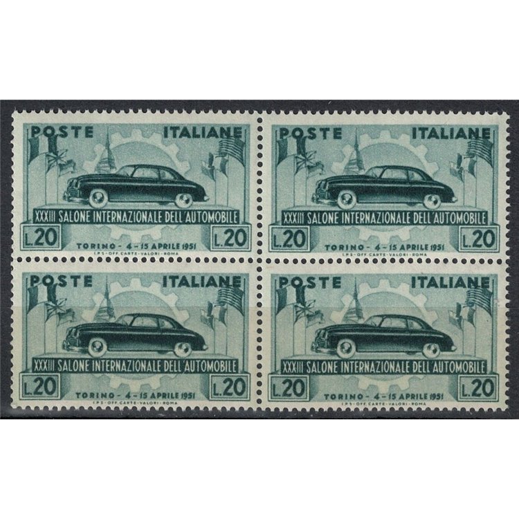 ITALIA 1951 Salone dell'automobile (in quartina) MNH**