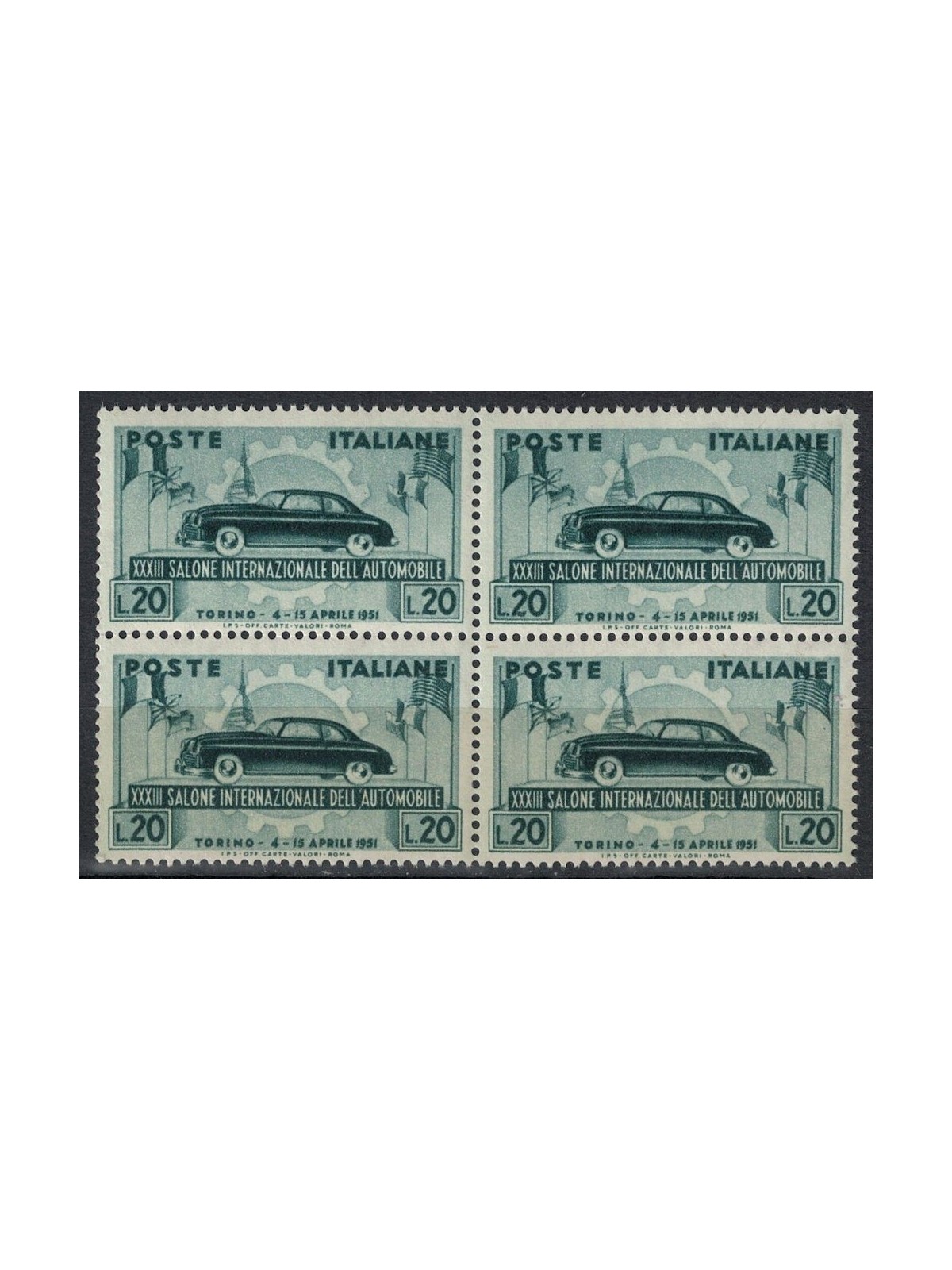 ITALY 1951 Motor Show (in block of four) MNH**