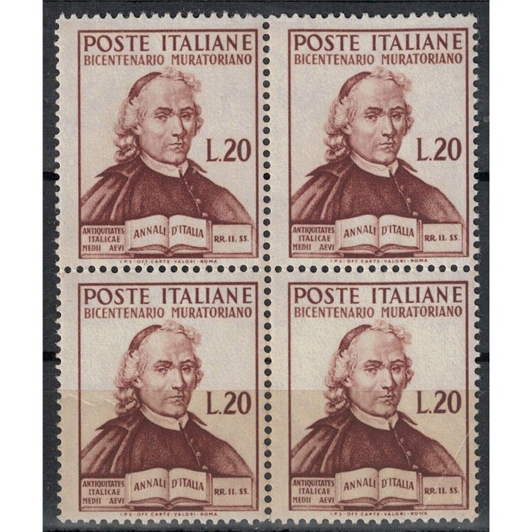 ITALY 1950 Ludovico Antonio Muratori (in block of four) MNH**
