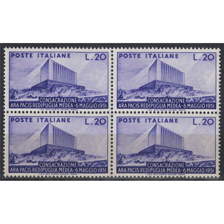 ITALIA 1951 Ara Pacis (in quartina) MNH**