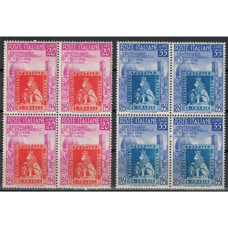 ITALIA 1951 Granducato di Toscana (in quartina) 2v MNH**