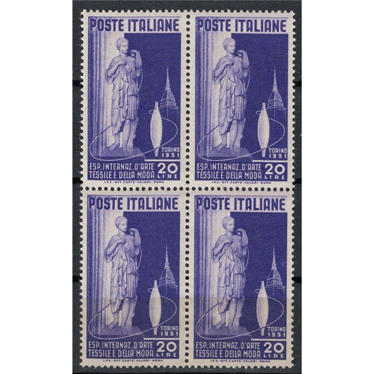 ITALY 1951 Textile art (in block of four) MNH**