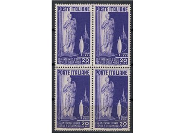 ITALY 1951 Textile art (in block of four) MNH**
