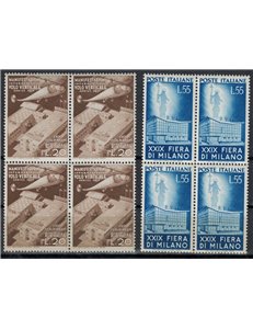 ITALIA 1951 Fiera di Milano (in quartina) 2v MNH**