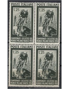 ITALIA 1951 Campionati ciclistici (in quartina) MNH**