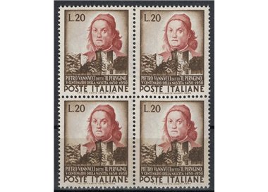 ITALY 1951 Pietro Vannucci (Il Perugino) in block of four MNH**