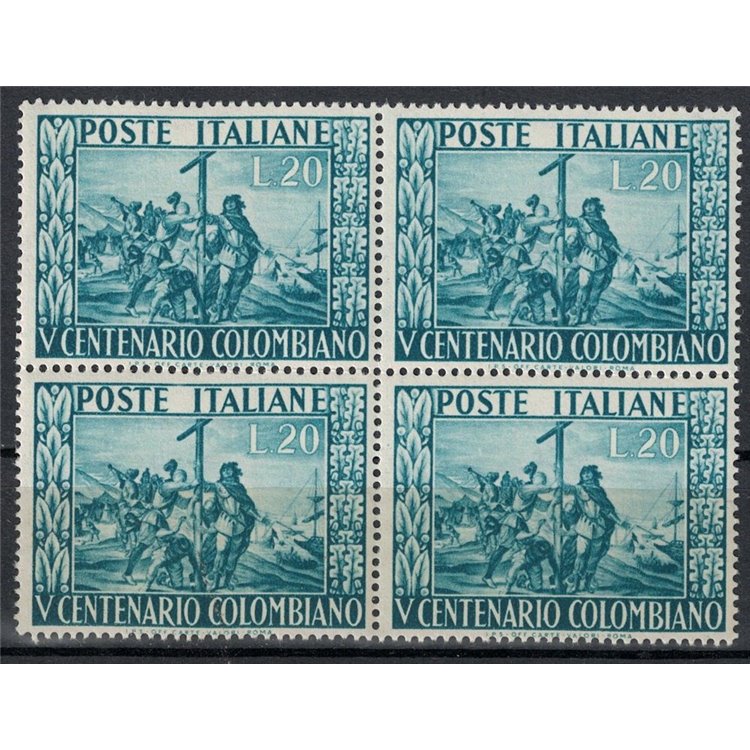 ITALY 1951 Christopher Columbus (in block of four) MNH**